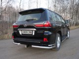 Защита заднего бампера уголки двойные для Лексус LX450, 2015- Защита заднего бампера уголки двойные для Лексус LX450, 2015-