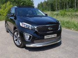 Защита переднего бампера (овальная с ДХО фирмы PIAA) для Киа Соренто 2015 Защита переднего бампера (овальная с ДХО фирмы PIAA) для Киа Соренто 2015