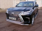 Защита переднего бампера двойная для Лексус LX450, 2015- Защита переднего бампера двойная для Лексус LX450, 2015-