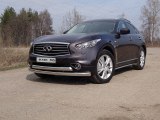 Защита передняя двойная из нержавейющей стали для Инфинити QX70 Защита передняя двойная из нержавейющей стали для Инфинити QX70