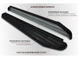 Подножки алюминиевые с пластиковой накладкой комплект для Тойота Хайлендер 2014- Подножки алюминиевые с пластиковой накладкой комплект для Тойота Хайлендер 2014-