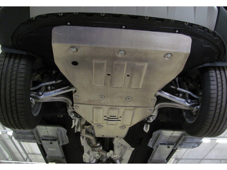 Защита картера двигателя на Audi Q8 алюминий 4мм