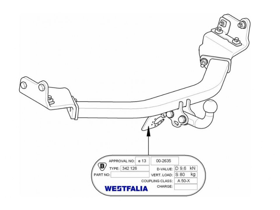 Фаркоп Mercedes V Class - Westfalia 313240600001